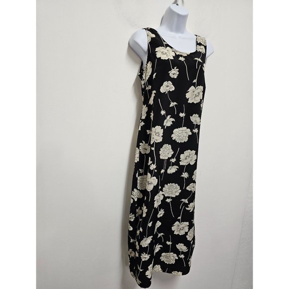 Darian Petites Vintage Black Floral Dress Small 10P - Picture 3 of 8